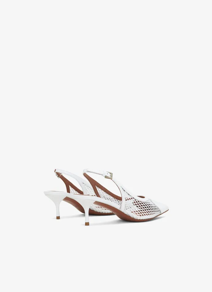 White LE CUR SLINGBACKS IN FISHNET Women Alaa Sandals