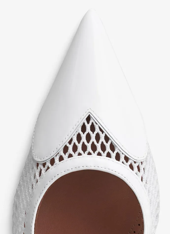 White LE CUR SLINGBACKS IN FISHNET Women Alaa Sandals