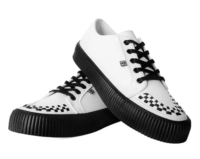 White Leather LaceUp Creeper Sneaker Women TUK Shoes Sneakers White Leather LaceUp Creeper Sneaker Women TUK Shoes Sneakers