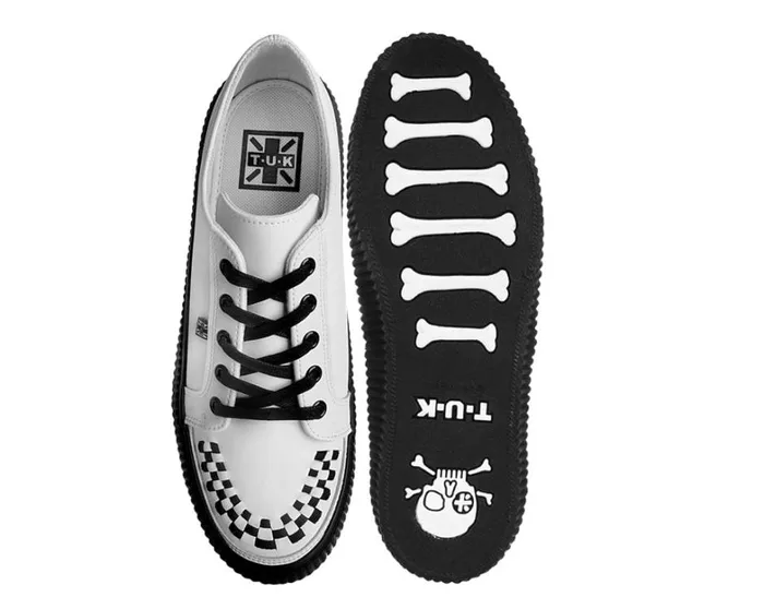 White Leather LaceUp Creeper Sneaker Women TUK Shoes Sneakers White Leather LaceUp Creeper Sneaker Women TUK Shoes Sneakers
