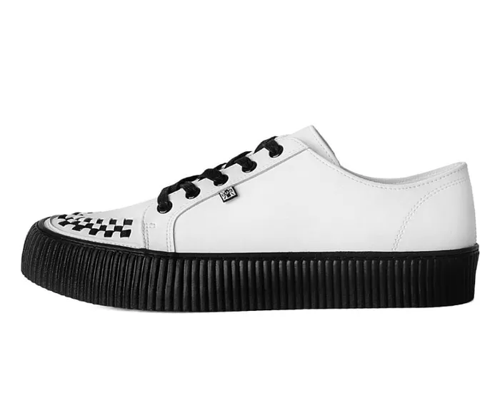 White Leather LaceUp Creeper Sneaker Women TUK Shoes Sneakers White Leather LaceUp Creeper Sneaker Women TUK Shoes Sneakers