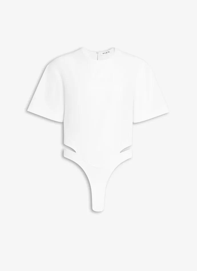 White POPLIN BODY T SHIRT Women Alaa Bodysuits and Leggings
