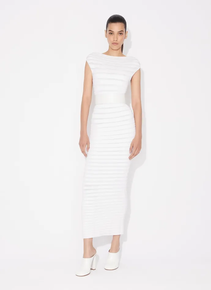 White TUBE SHEER MIDI DRESS Women Alaa Dresses