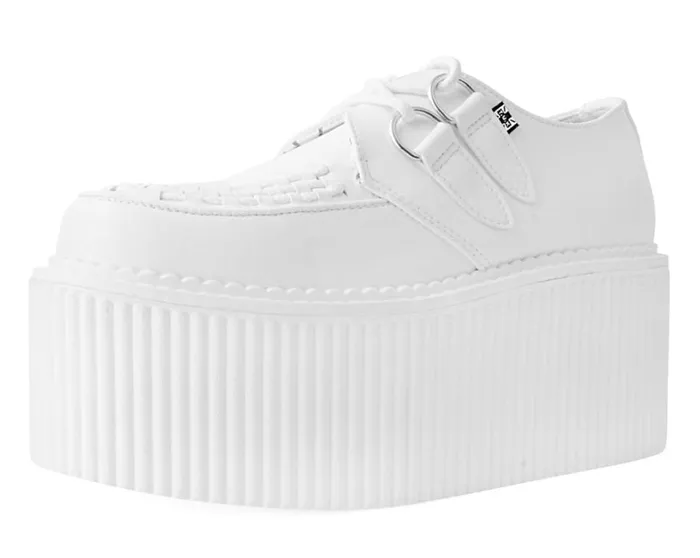 White TUKskin Classic Stratocreeper Women TUK Shoes Platforms