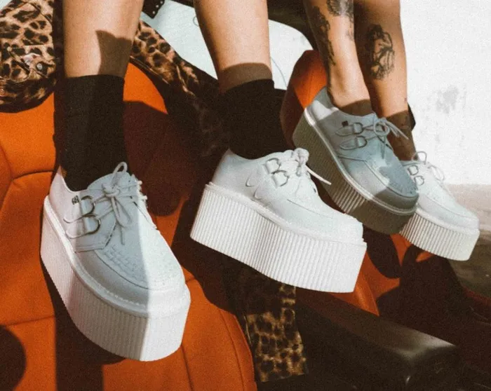 White TUKskin Classic Stratocreeper Women TUK Shoes Platforms White TUKskin Classic Stratocreeper Women TUK Shoes Platforms