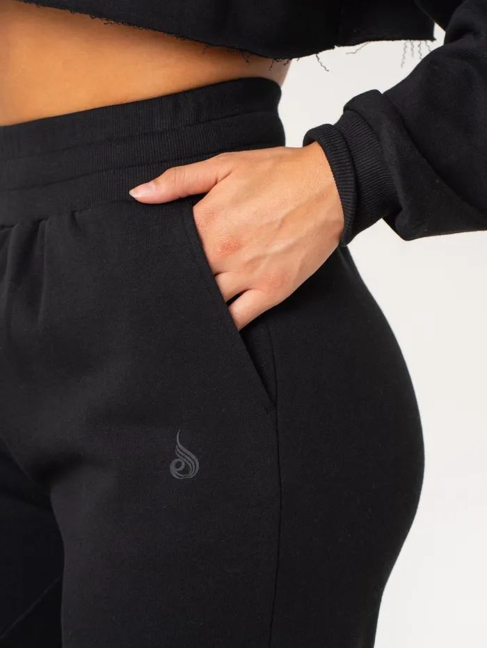 Wide Leg Track Pants 8211 Black Women Ryderwear Pants