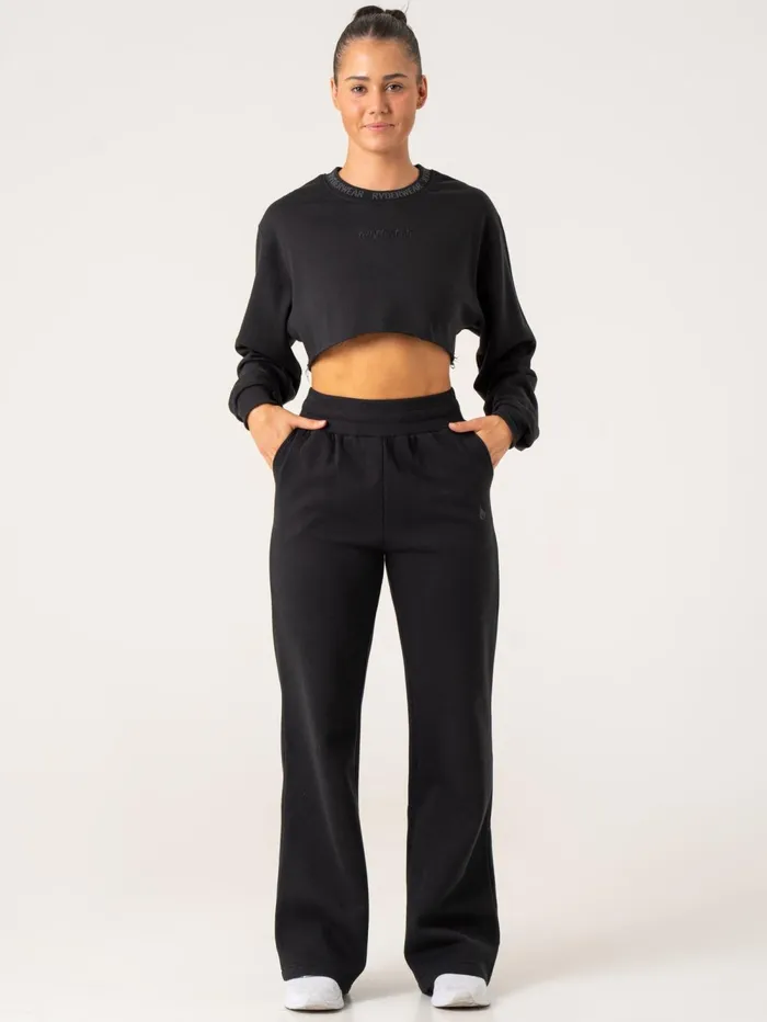 Wide Leg Track Pants 8211 Black Women Ryderwear Pants
