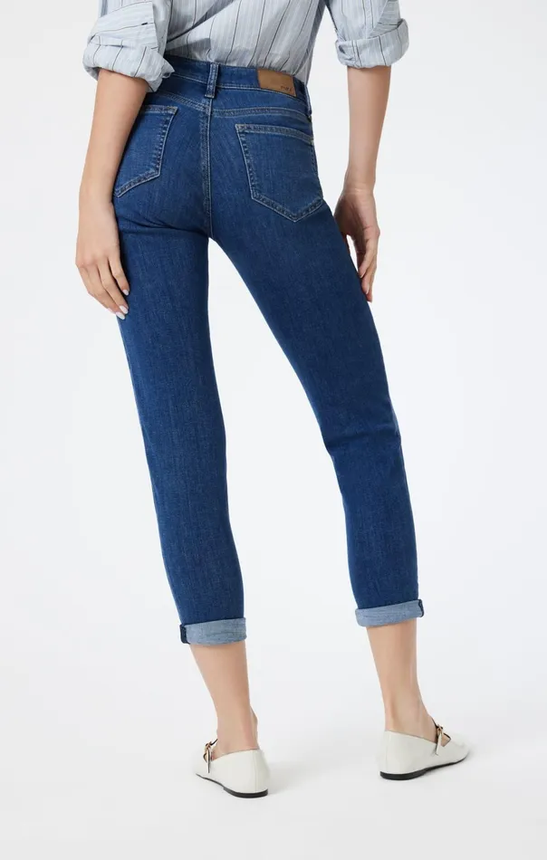 Women Ada Boyfriend In Dark Brushed Feather Blue Mavi Jeans Denim Women Ada Boyfriend In Dark Brushed Feather Blue Mavi Jeans Denim