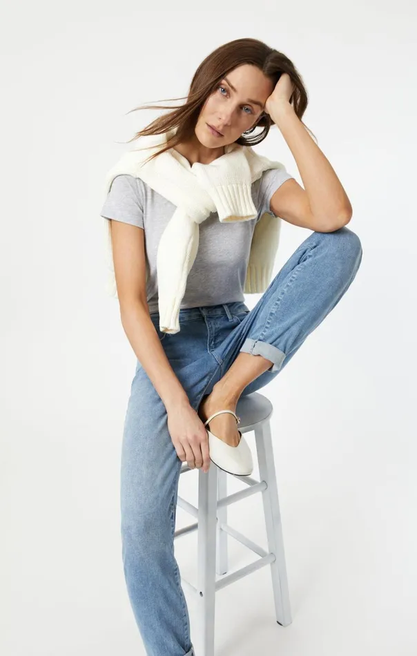 Women Ada Boyfriend In Light Brushed Flex Blue Mavi Jeans Denim