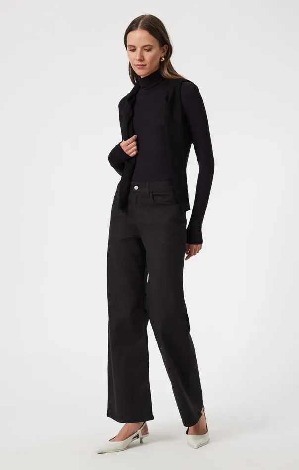 Women Alena Straight Leg In Black Luxe Twill Mavi Jeans Pants