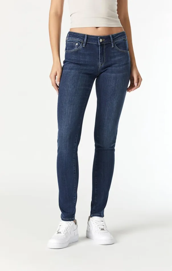 Women Alexa Mid Rise Skinny In Dark Supersoft Mavi Jeans Denim