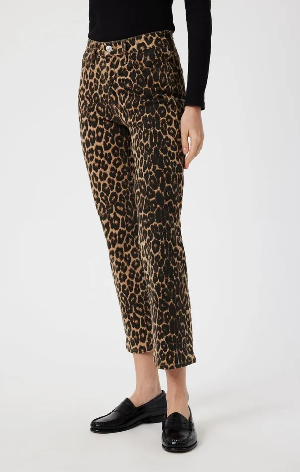 Women Anika Crop Flare In Leopard Denim Mavi Jeans Denim