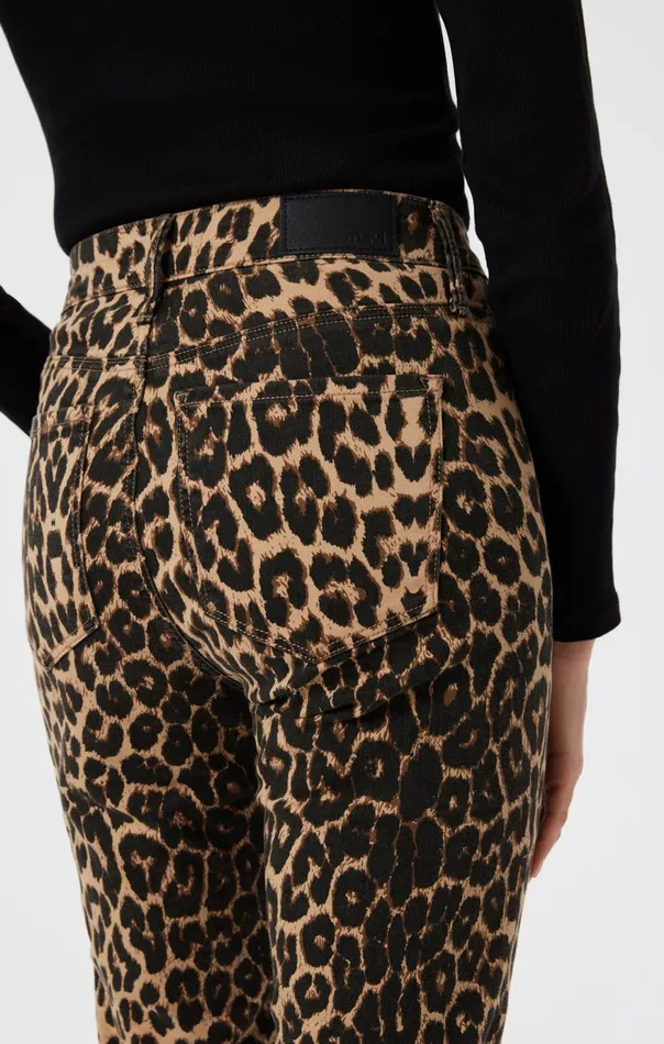 Women Anika Crop Flare In Leopard Denim Mavi Jeans Denim