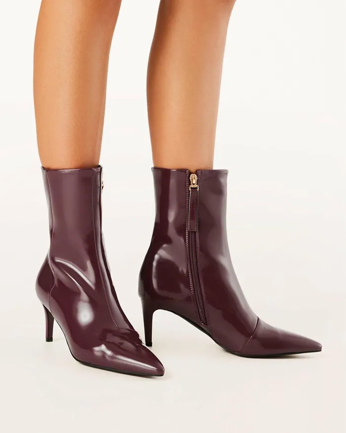 Women Ankle Boots Billini AINSLEY 8211 WINE SHINE