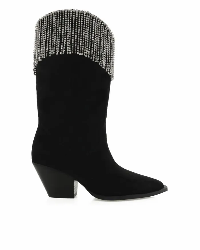 Women Ankle Boots Billini ARIE 8211 BLACK SUEDEDIAMANTE