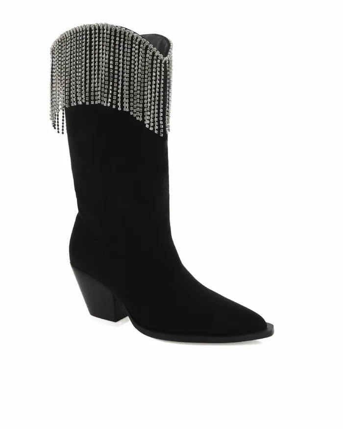 Women Ankle Boots Billini ARIE 8211 BLACK SUEDEDIAMANTE