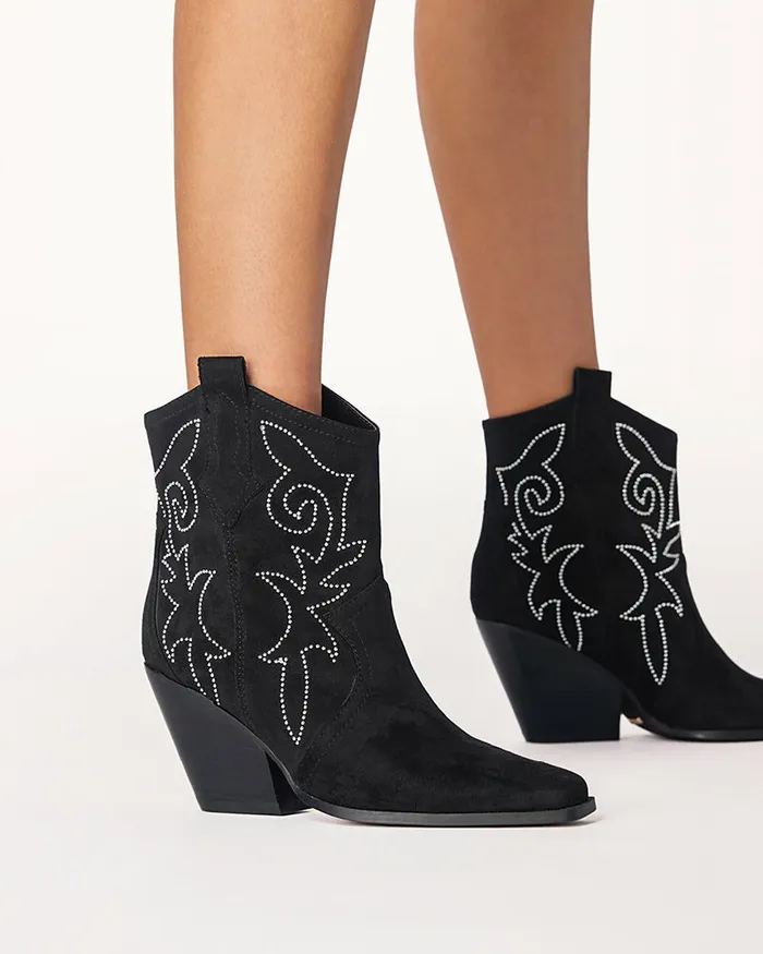 Women Ankle Boots Billini CAIRA 8211 BLACK SUEDE