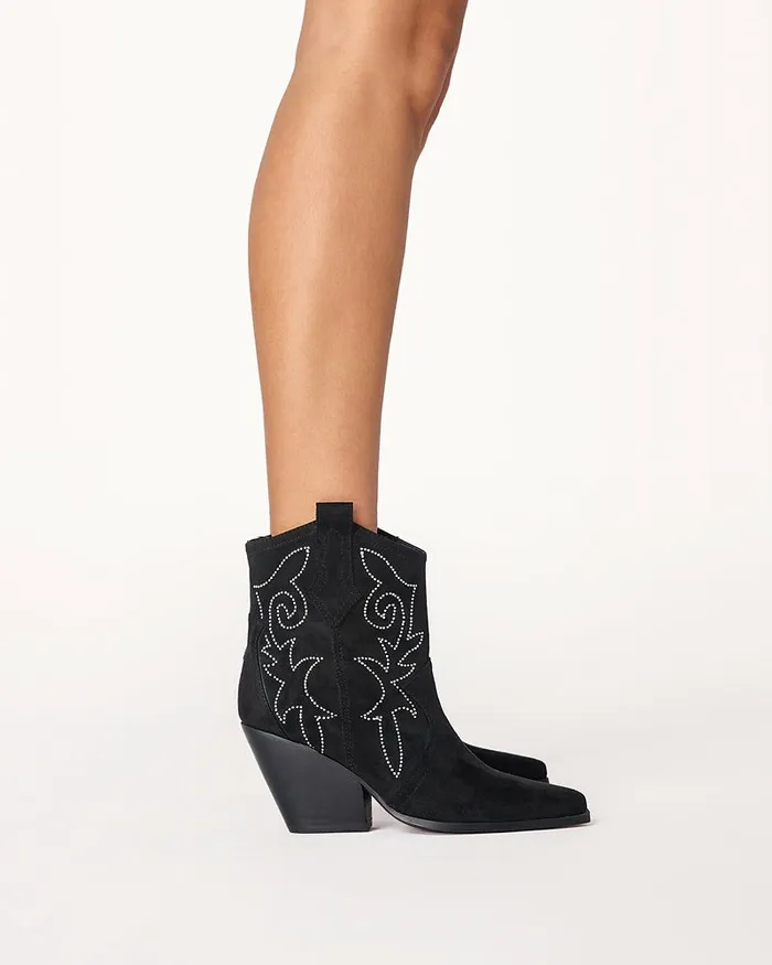 Women Ankle Boots Billini CAIRA 8211 BLACK SUEDE