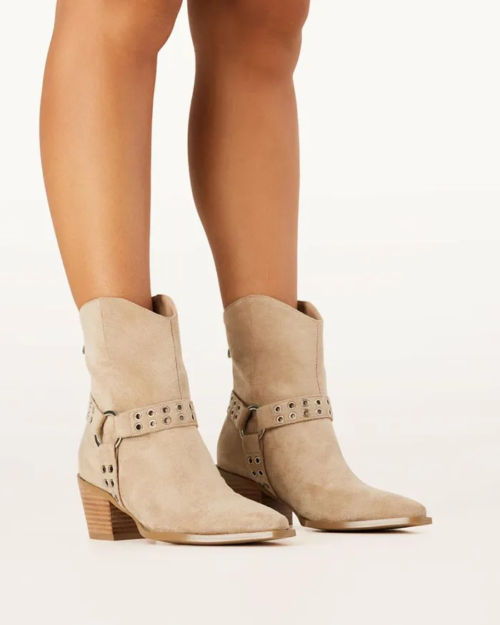Women Ankle Boots Billini DILLARA 8211 TAUPE SUEDE