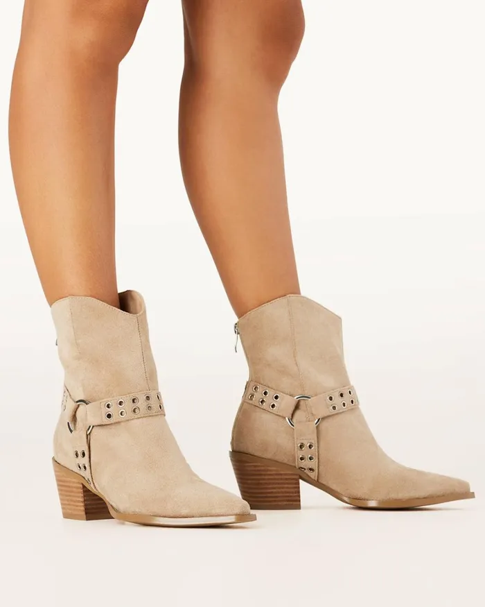 Women Ankle Boots Billini DILLARA 8211 TAUPE SUEDE