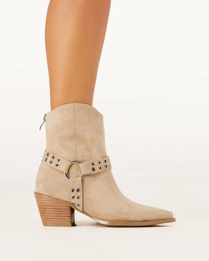 Women Ankle Boots Billini DILLARA 8211 TAUPE SUEDE