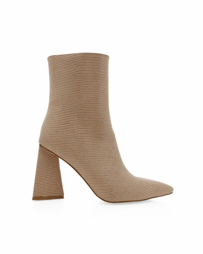 Women Ankle Boots Billini FELKA 8211 LIGHT TAUPE SCALE