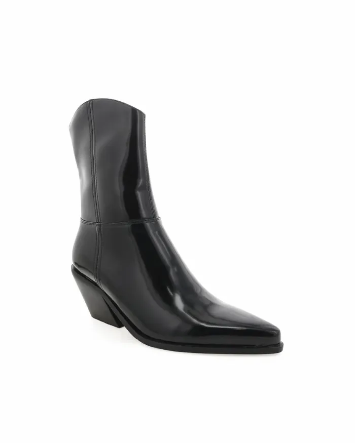 Women Ankle Boots Billini PERRIE 8211 BLACK SEMI PATENT