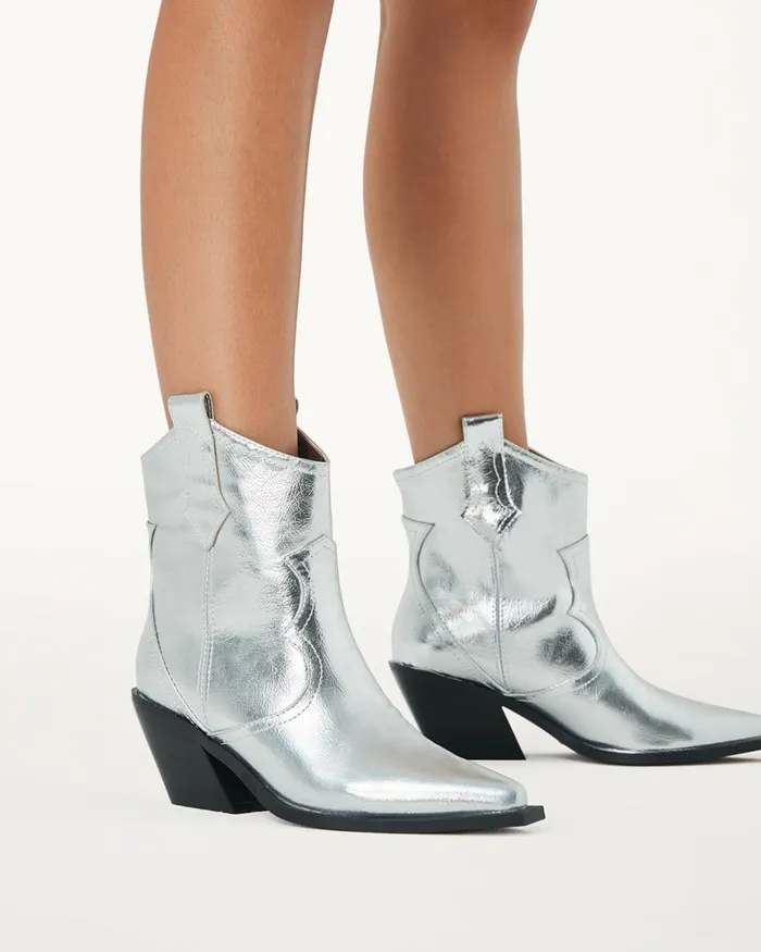Women Ankle Boots Billini ULIRA 8211 SILVER