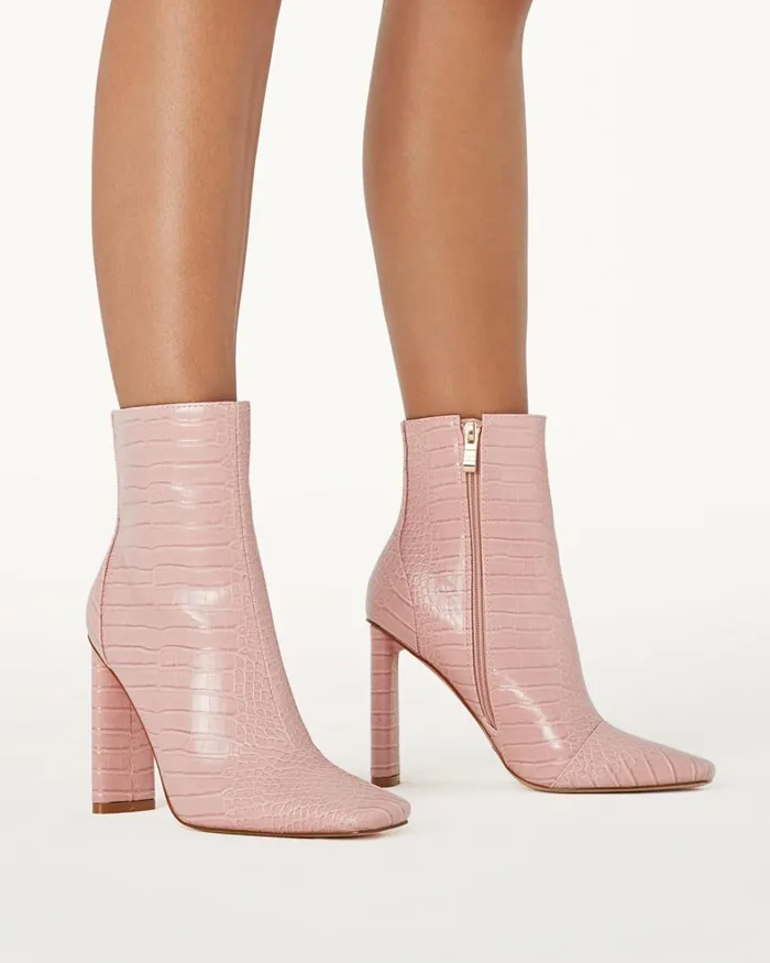 Women Ankle Boots Billini ZAHIRAH 8211 FONDANT CROC