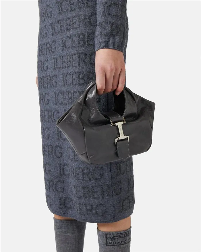 Women Bags And Belts Iceberg Alias Leather Handbag With Logo Monogram Women Bags And Belts Iceberg Alias Leather Handbag With Logo Monogram