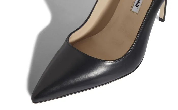 Women BB Manolo Blahnik BB CALF Black Calf Leather Pointed Toe Pumps