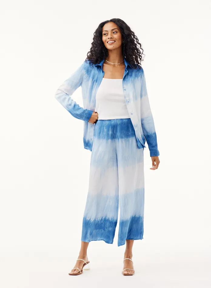 Women Bella Dahl Long Sleeve Long Sleeve Classic Button Down 8211 Mykonos Stripe Dye MYKONOS STRIPE DYE