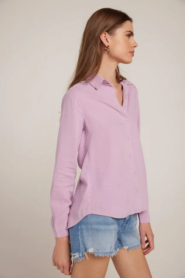 Women Bella Dahl Long Sleeve Long Sleeve Classic Button Down 8211 Orchid Blush ORCHID BLUSH