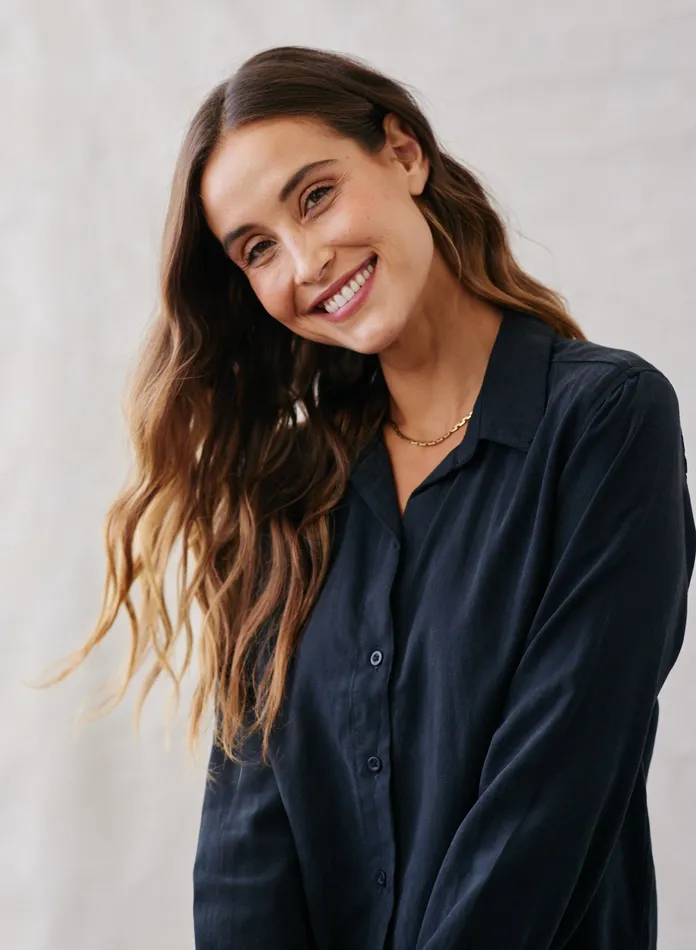 Women Bella Dahl Long Sleeve Long Sleeve Classic Button Down 8211 Vintage Black VINTAGE BLACK