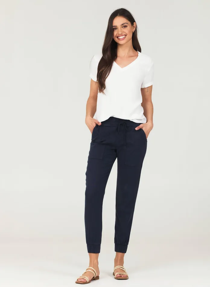 Women Bella Dahl Pants Pocket Jogger 8211 Endless Sea ENDLESS SEA