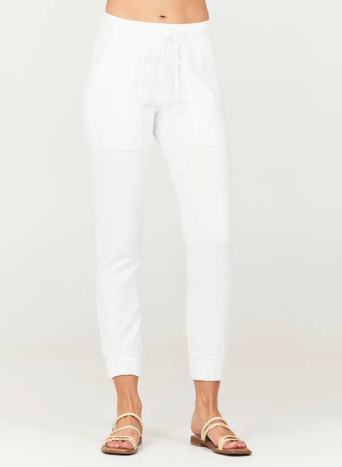 Women Bella Dahl Pants Pocket Jogger 8211 White WHITE
