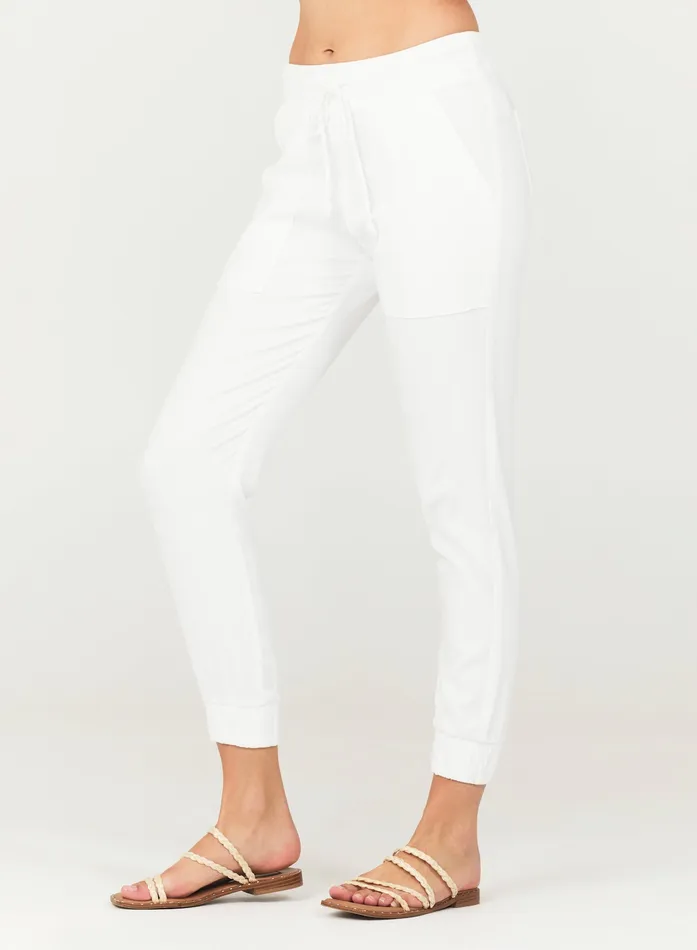 Women Bella Dahl Pants Pocket Jogger 8211 White WHITE
