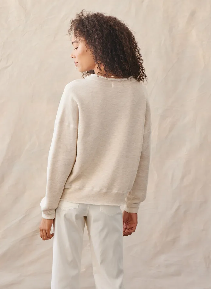 Women Bella Dahl Sweaters and Jackets Crew Neck Pullover 8211 Heather Oat HEATHER OAT