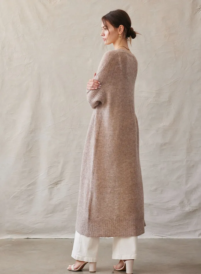 Women Bella Dahl Sweaters and Jackets Long Cardigan 8211 Heather Oatmeal HEATHER OATMEAL