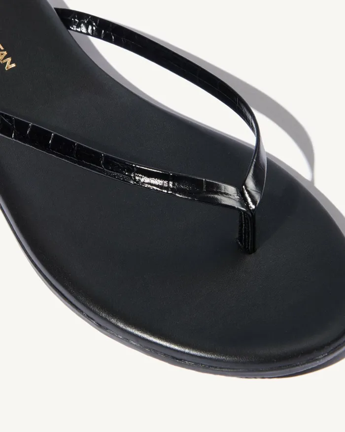 Women Belts and Accessories Nili Lotan NL X TKEES LEATHER FLIP FLOP Black