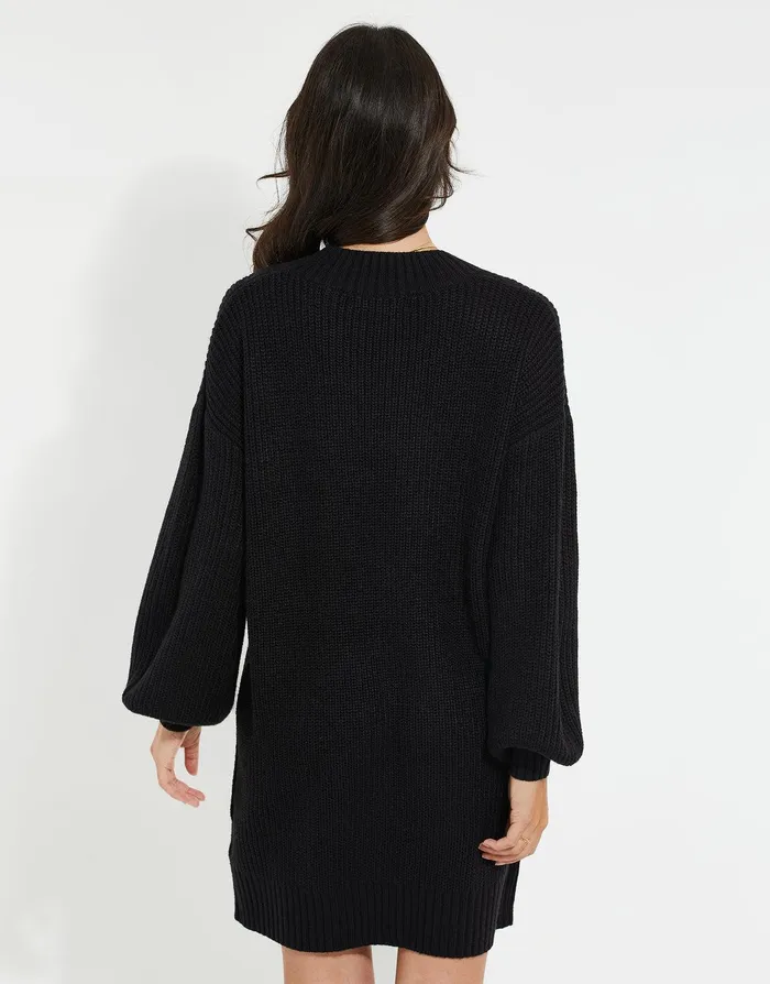 Women Black Knitted Jumper Dress Black Threadbare Dresses Women Black Knitted Jumper Dress Black Threadbare Dresses