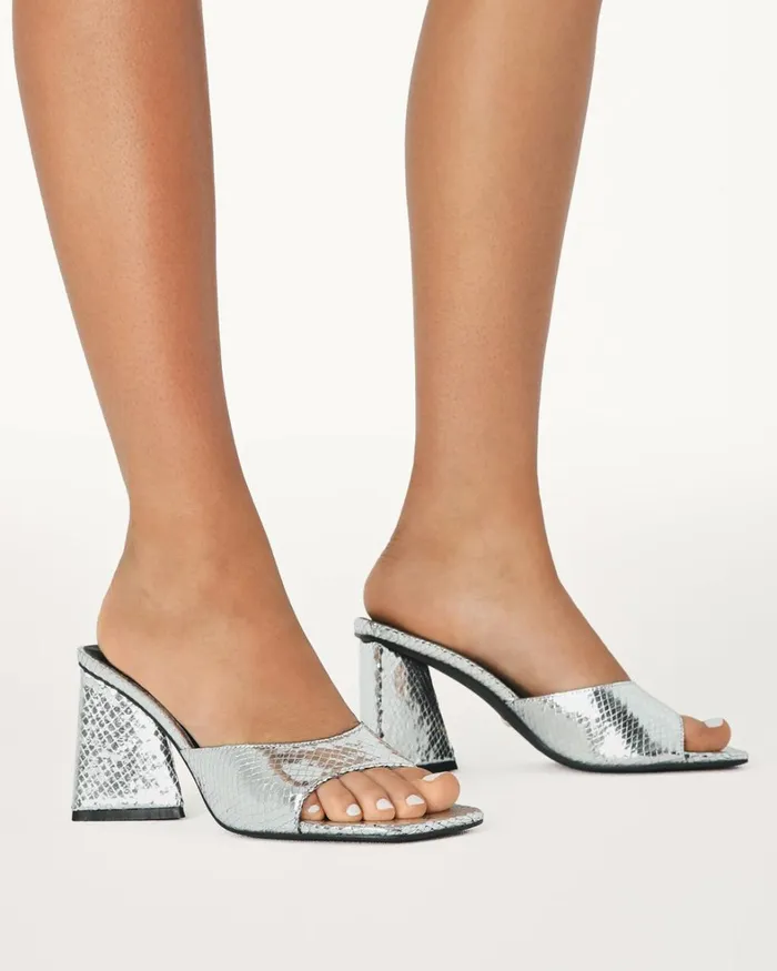 Women Block Heels Billini GRACEN 8211 SILVER SCALE