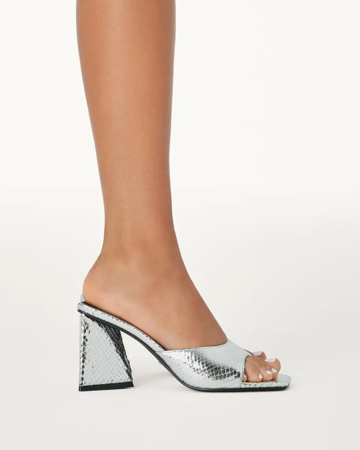 Women Block Heels Billini GRACEN 8211 SILVER SCALE
