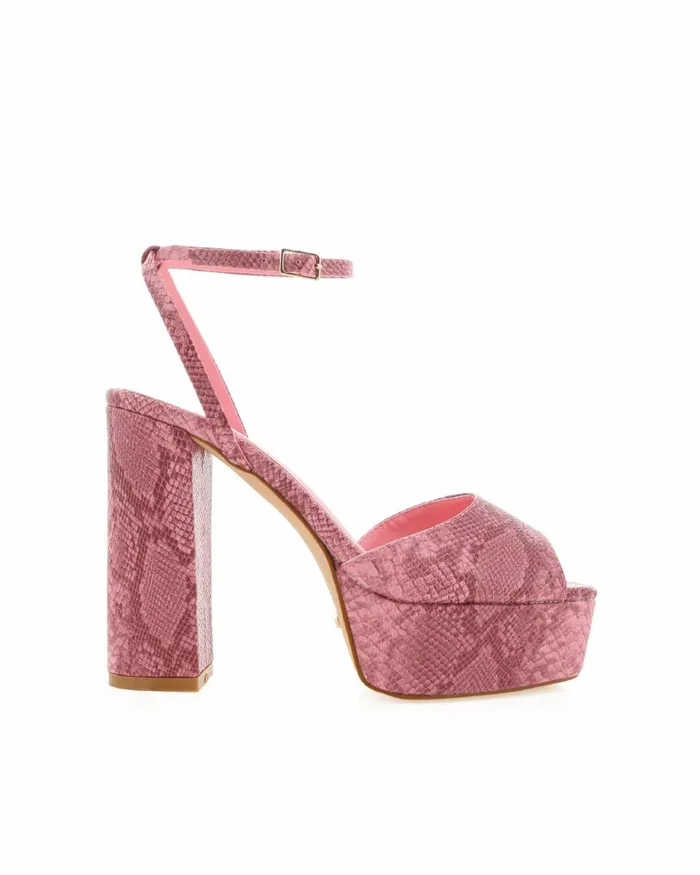 Women Block Heels Billini MILANA 8211 ROSE PYTHON