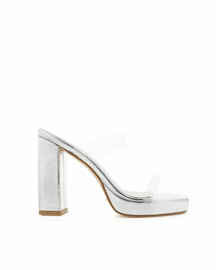 Women Block Heels Billini TAMIRA 8211 SILVERCLEAR