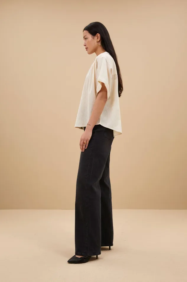 Women Blouses Bybar Alex Rib Blouse Off White Women Blouses Bybar Alex Rib Blouse Off White