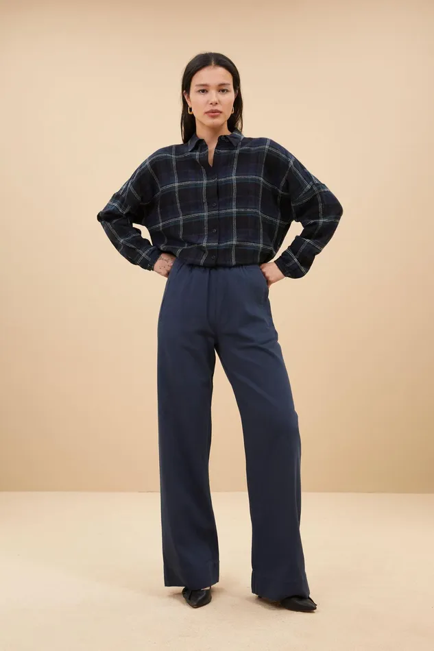 Women Blouses Bybar Check Blouse Dark Green Women Blouses Bybar Check Blouse Dark Green