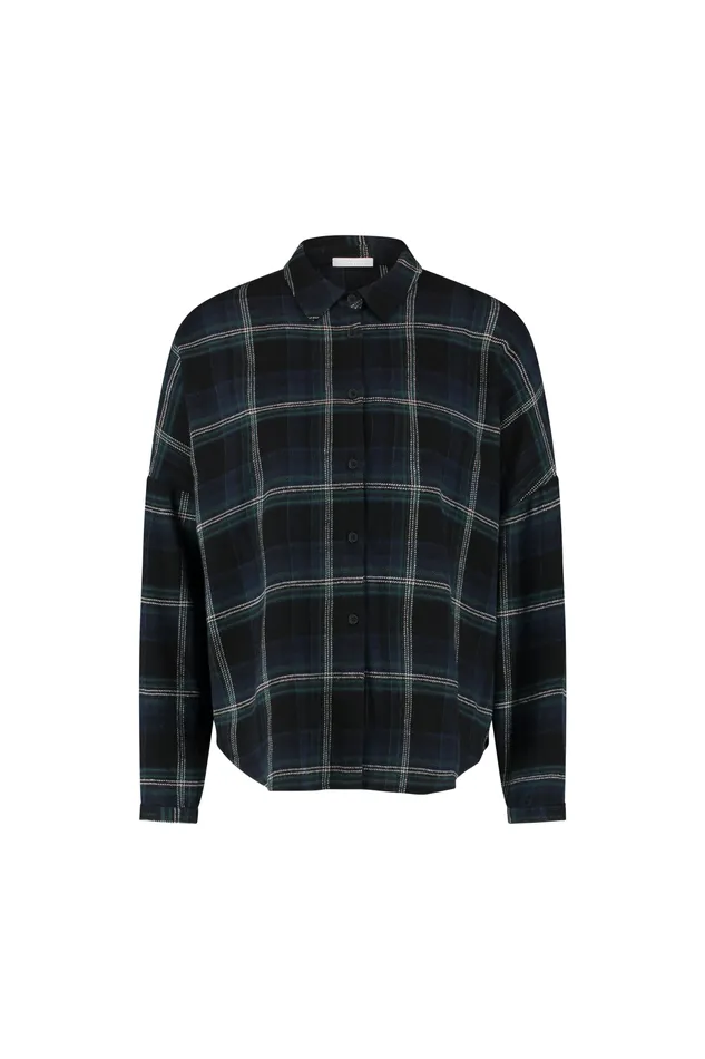 Women Blouses Bybar Check Blouse Dark Green Women Blouses Bybar Check Blouse Dark Green