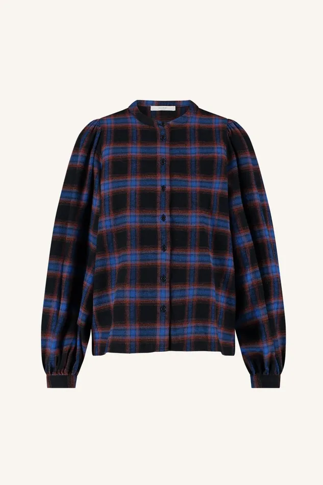 Women Blouses Bybar Day Check Blouse Kingsblue