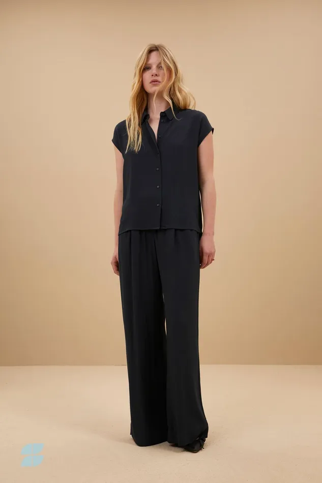 Women Blouses Bybar Kiek Viscose Top Graphite Women Blouses Bybar Kiek Viscose Top Graphite